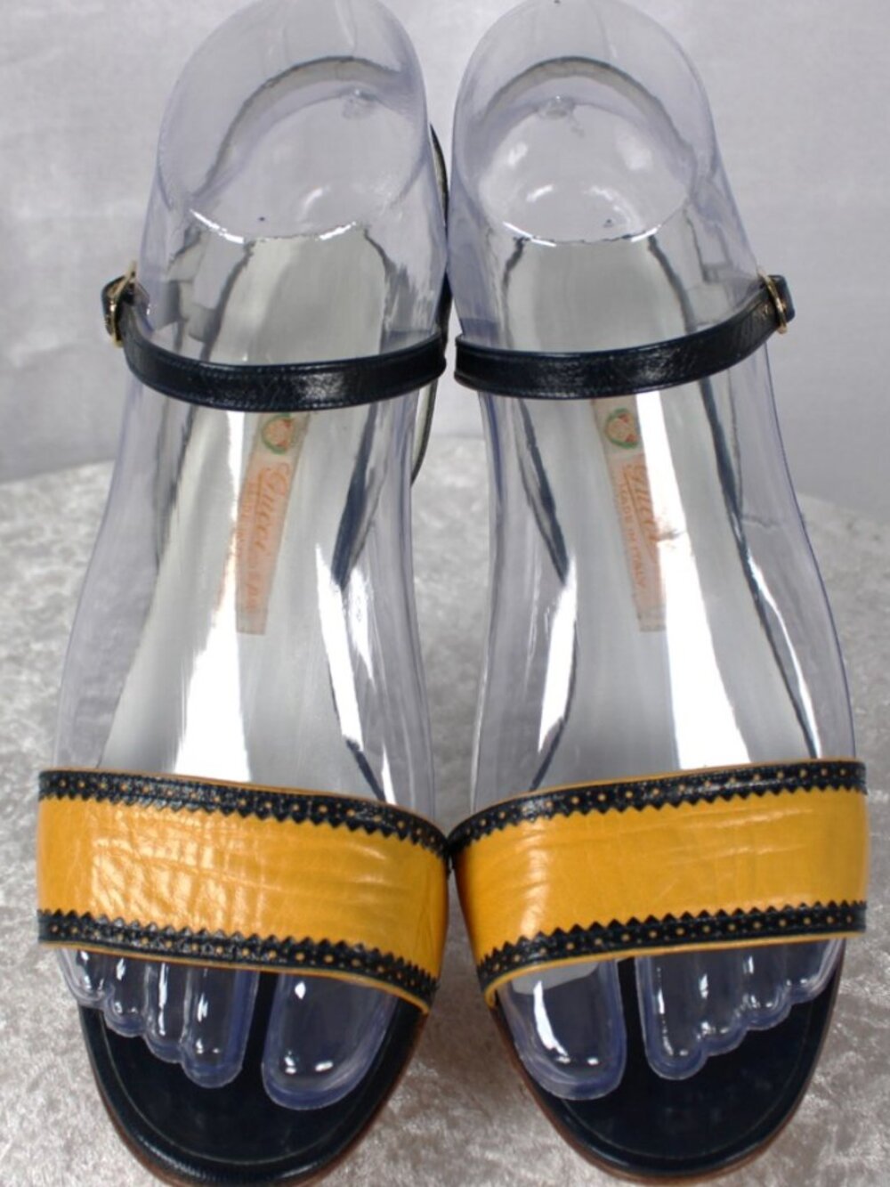 Vintage Gucci S.P.A. Leather Cone Heel Sandals Size 36B Italy Authenticated - Picture 5 of 13